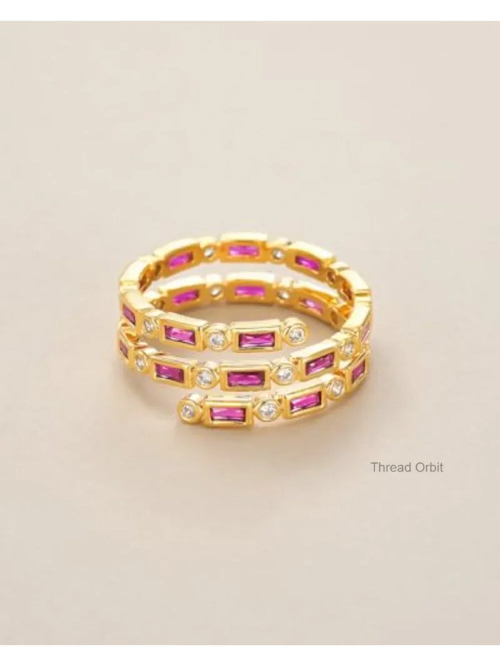 18K Gold Plated Adjustable Open Ring - Hammered Shell Design